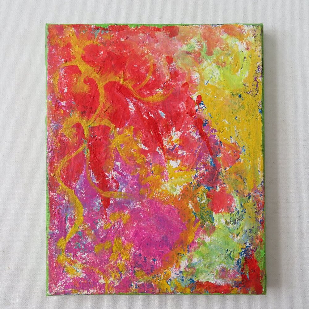 Original Abstract Acrylic Painting on Canvas 8" x 10" Signed 2023